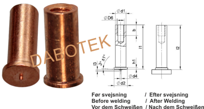 IT Tapped Stud M3-Ø5x6 Material Mild Steel 4.8 acc. EN ISO 13918