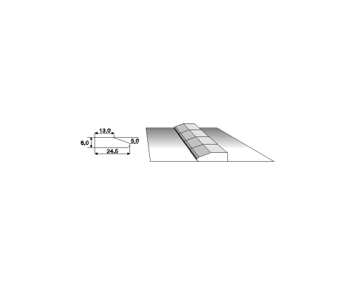 Ceramic Backing on Alutape L=600mm, for T-construcktion