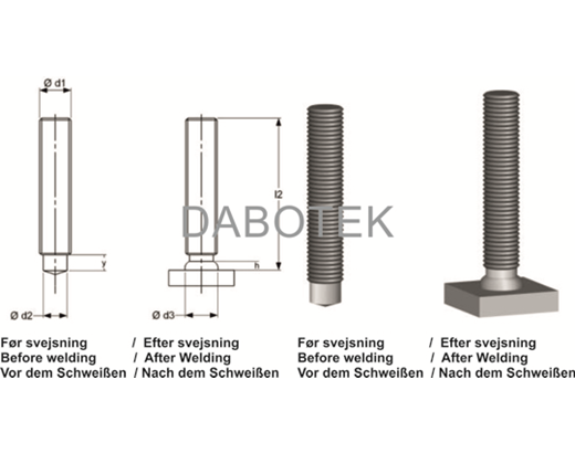 RD Threaded Stud M5x16 Matr. 4.8 EN ISO 13918 (MR)