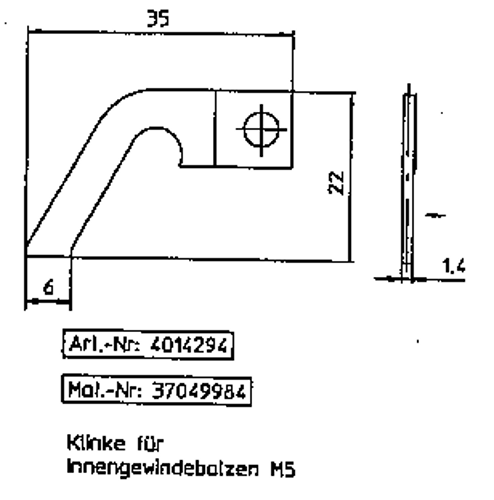 KLINKE F/SIK M5 BØS