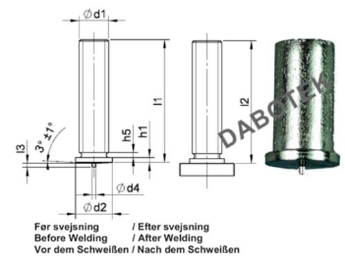 UT Unthreaded Stud Ø4x8 Matr. Aluminium